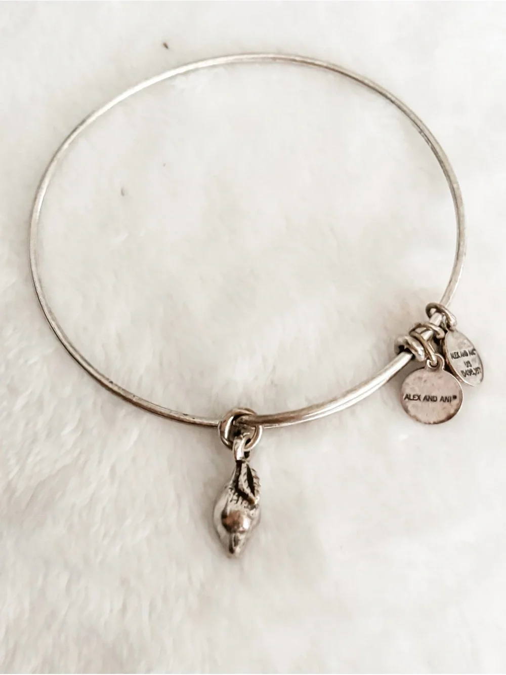 Alex and Ani ‘Zest For Life’ Lemon Charm Bangle Bracelet - Silver